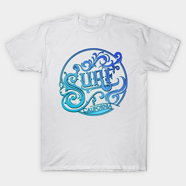 Surfing Surf Cali T-Shirt by letnothingstopyou